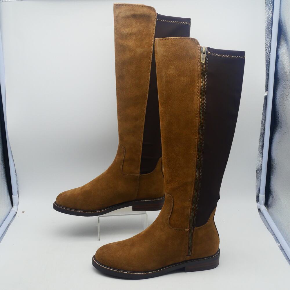 NEW Donald Pliner Isla Calf Suede Women's 5.5 Tall Boots Saddle Brown - Picture 3 of 10